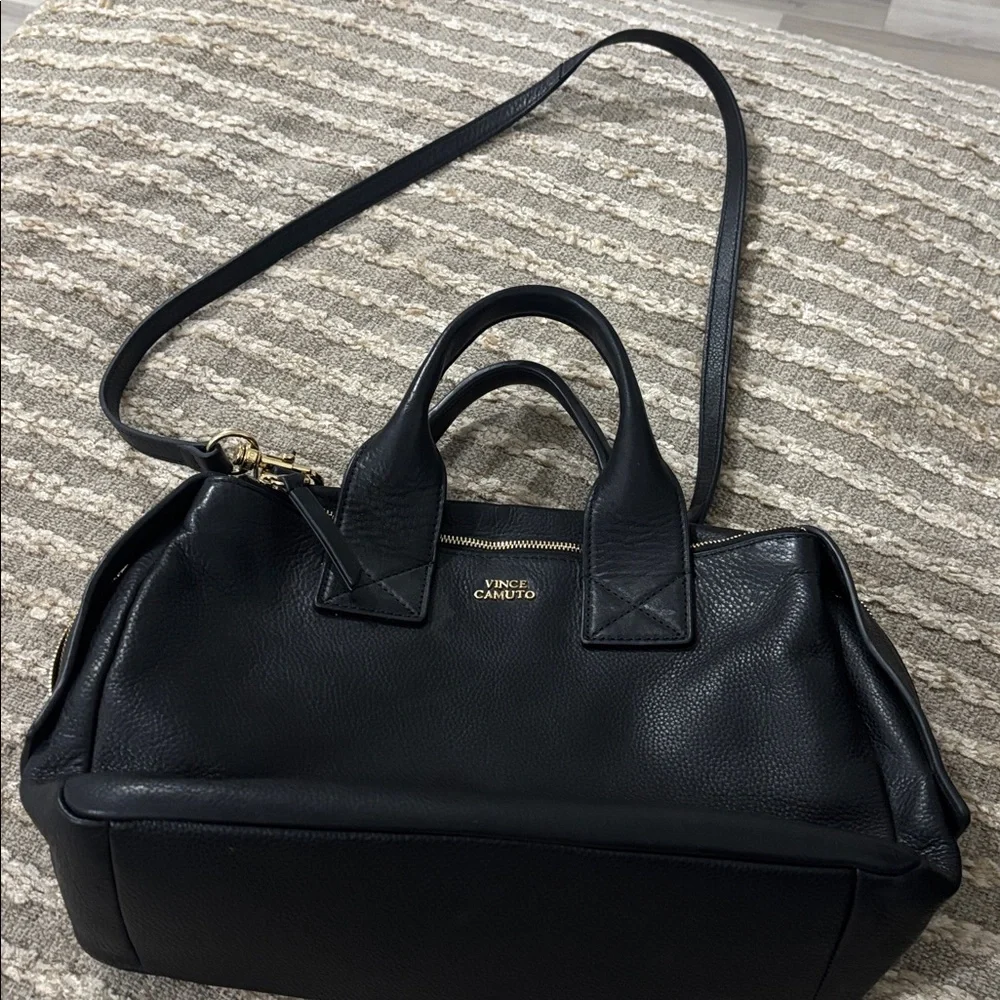 Vince Camuto Jayde Satchel‎ Black Leather Crossbody Bag